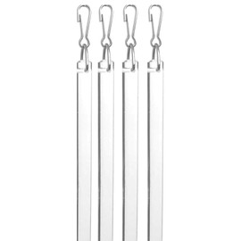 Fabrics and Drapes - 4 Pack - 48 Inch (4 Foot) Flexible Clear Acrylic Lucite Drapery Curtain Pull Wands - for Easy Open and Close of Window Treatments #0288