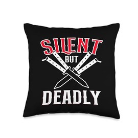 Knife Collector Knife Collection Hunting Butterfly Knife Throw Pillow