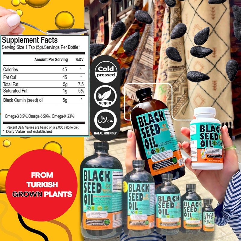 Sweet Sunnah Premium Black Seed Oil - Cold Pressed Nigellaa