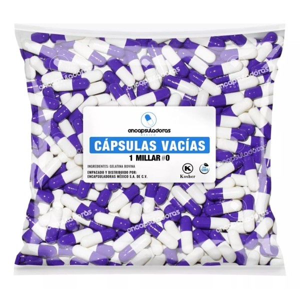 ENCAPSULADORAS MEXICO Capsulas Vacias #0 Millar, Morado/blanco