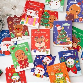 Christmas Character Cute Pocket Diary - Portable Mini Student Notebook Free Size/Option NO.3 100ea