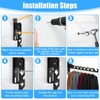 MBAIYO 3 Pack Black Wall Mount Coat Hanger Holder, Retractable