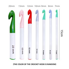 Pack of 7 Colourful Crochet Tools, Scarf Yarn Knitting, Thick Yarn Knitting Tool Accessories, Practical Knitting Accessories, Suitable for Beginners in Thick Yarn Knitting