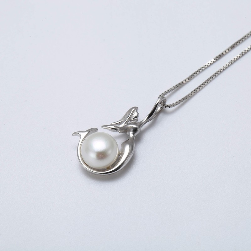Wristchie - Collar con colgante de sirena de plata esterlina