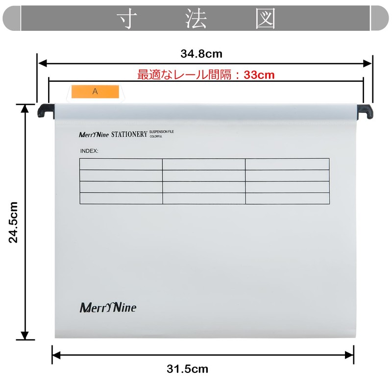 A4 Suspension File, MerryNine 15PCS Polypropylene Filing Cabinet Suspension File