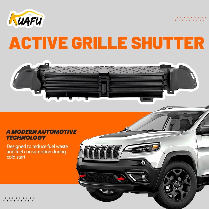 KUAFU Grille Shutter Assembly Compatible with 2014-2018 Jeep Cherokee SUV