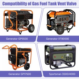 CILOYU Gas Fuel Tank Vent Valve Grommet Compatible with Generator GP5500 GP6500 GP7500E RS8000E XP6500E XP10000E GP17500 Sportsman 3500 4000 Roll Over Valve Parts with Fuel Filter Tube Line Black