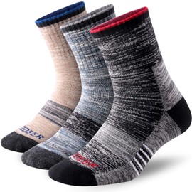 FEIDEER Men's Hiking Walking Socks, 3 pack Wicking Cushioned Outdoor Recreation Quarter Low Cut Ankle Socks for Men (TJ-2-3MS20103-L)