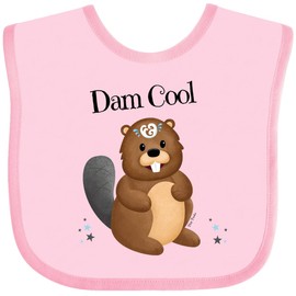 inktastic Dam Cool Beaver Baby Bib Pink - Tiny Tusks 3ac8f