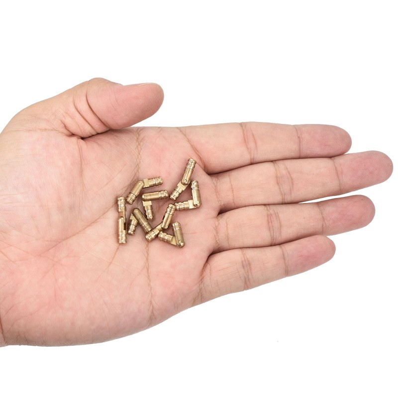 sourcing map 18Pcs Invisible Brass Barrel Hinge, 20x4mm Concealed Hinges,