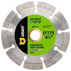 4 1/2 Inch Diamond Blade for Angle Grinder Arbor 7/8"-5/8" – Diamond Cutting Wheel for Stone, Marble, Granite, Brick, Masonry, Concrete – Diamond Saw Blades for Dry and Wet Cutting GRAFF