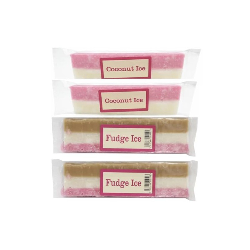 Gift set of 2 Coconut Ice bars and 2 Fudge
