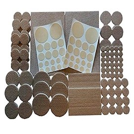 Merriway BH05069 (140 Pcs) Premium Self Stick Hardwood Floors and Furniture Protection, Including 40 Finer Felt Pads for More Delicate Objects, Beige - Pack of 40 Pieces