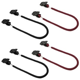 4 Pieces Windproof Hat Strap Clip Keeper Clips for Baseball Cap, Sailing, and Outdoor Camping - Hat Clips for Wind - Adjustable Retainers with Strings, Lanyard, Scarf Leash Volume Straps Red, Black