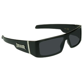 Locs Super Dark Sunglasses Mens Black Wrap Around Lowrider Gangster Cholo Vintage Flat Top