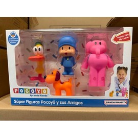 Bandai - Pack of 4 Super Figures Pocoyo and His Friends FA77750, Plastic Toy for Children, Collectable Set of the TV Series, Toy Dolls