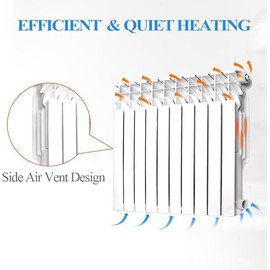 AB Wall-mounted Radiator Heater with 6 Panels, Light Weight Aluminum Hot Water Radiator for Kitchen, Bedroom and Greenhouse…