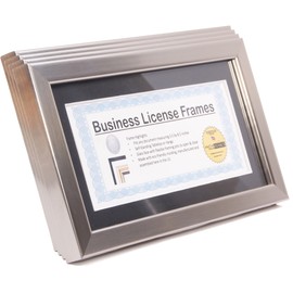 CreativePF [4-6x11ss-b] Stainless Steel Business License Certificate Frames for Professionals 3.5 by 8.5 inch Self
