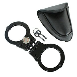Lastworld The Bone Edge Tacticle Team Police Style Hinged Handcuffs Double Lock Black