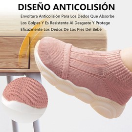 Zapatos Calcetín para Bebe, Zapatos Antideslizantes Bebe de Silicona,Zapatos de bebé suaves, cómodos y transpirables,Adecuado para bebés y niños pequeños de 6 a 48 meses (Negro, Bebé, 13.5 cm, Medición, Sistema tallas calzado JP)