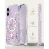 Bonita Funda Magnética Iphone Transparente Delgada Compatible Magsafe Patrón Floral