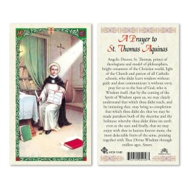 Saint Thomas Aquinas Patron of Academies Laminated Prayer Card