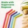 200PCS Biodegradable Sugarcane Straws-8.5" Bendy Disposable Drinking Straws