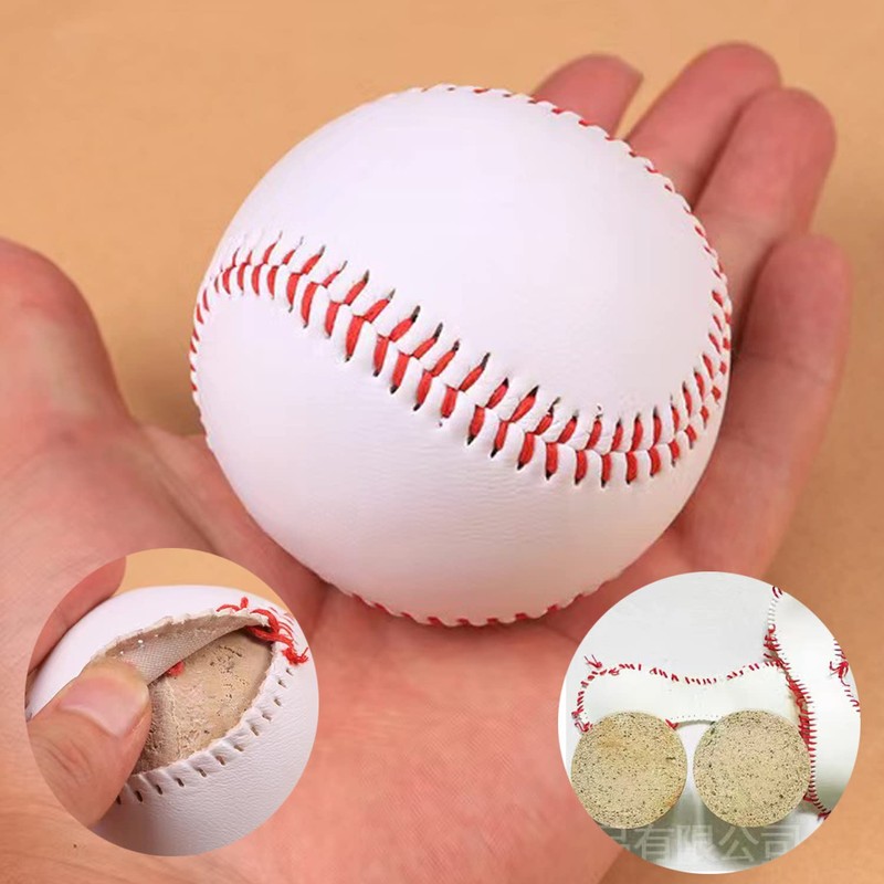 MEOTDEOY Baseball Catchball Soft Baseball White Leather Training Ball Softball