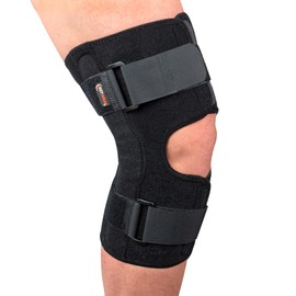 Ezy Wrap Dual Axis Hinged Knee Brace – Adjustable Wrap Around Knee Braces for Knee – Knee Wraps – Knee Support for Women & Men – Single/Black