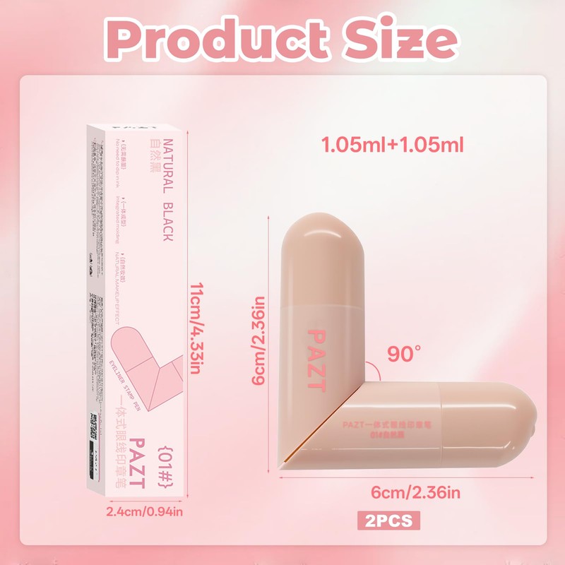 Pack of 2 Double Head Eyeliner Stamps, Wing Tip Pen,
