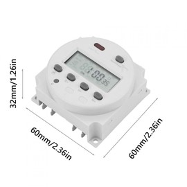 Oumefar Timer Switch, CN102A Digital LCD Electronic Cycle Countdown Time Control Switch 16A Electrical Timers for Irrigation Ventilation Drying Equipment Industrial(220V)