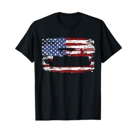 Pontoon Vintage American Flag T-Shirt