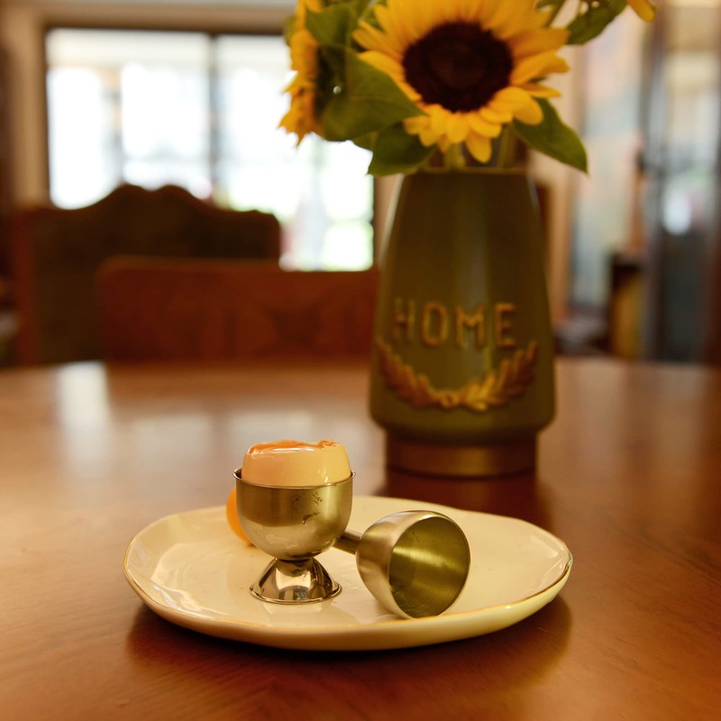 MOLFUJ Egg Cups for Soft Boiled Eggs with Spoons, Egg