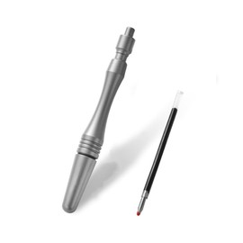 Hamans Ballpoint Pen 4.02" Spiral Pen Cap Design Titanium EDC Pocket Pen Lightweight Compact Size with Two Refills (Grey)