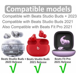 Replacement Silicone Tip Ear Tips Compatible with Beats Studio Buds + Headphones,Fit in Case, Studio Bus Plus Earbuds Tips, S/M/L 6 Pairs Transparent 713