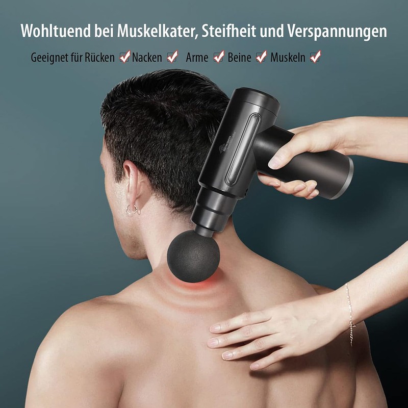 newgen medicals Massage Gun: Compact Cordless Handheld Massager with 4