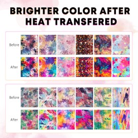 HTVSTD Paint Splatter Sublimation Ink Transfer Sheets-15pcs 12*10 in Watercolor Patterned Sublimation Transfer Paper for Mugs DIY