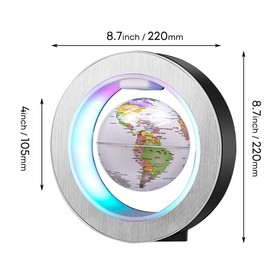 FUGEST Levitation Floating Globe 4inch Rotating Magnetic Mysteriously Suspended In Air World Map Home Decoration Crafts Fashion Holiday Gifts (White)
