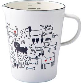 BACKYARD FAMILY Plune Enameled Measure Cup Monotone Dog