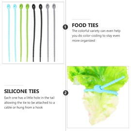 Bridas de Grado Alimenticio de Silicona 8 Piezas Reutilizables