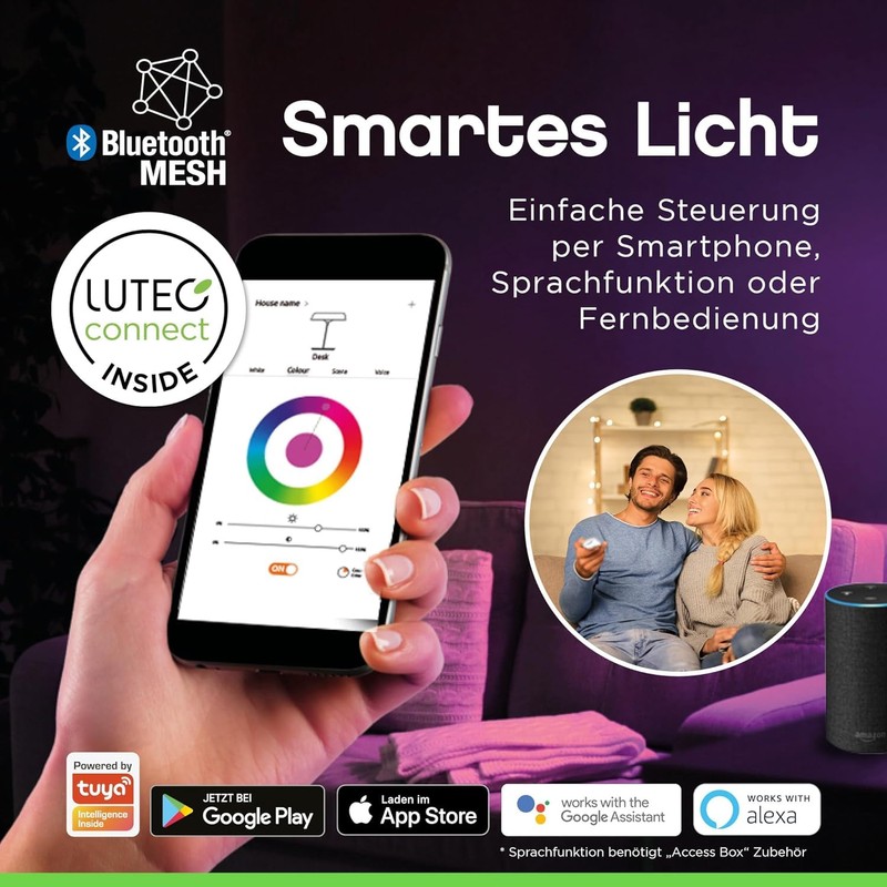 LUTEC Noma LED Smart Home Table Lamp with Touch Switch,
