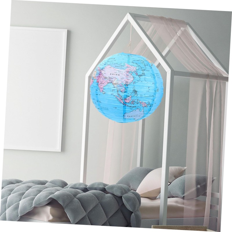 COLLBATH 2Pcs World Map Earth Globe Lanterns Decorative Hanging Lanterns
