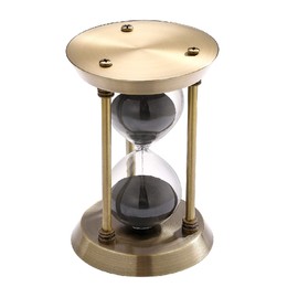 SuLiao 2 Minute Sand Timer Hourglass, Antique Metal Black Sand Clock, Antiguo Reloj De Arena 2 Minuto, Brass Sand Watch 2 Min, Small Unique Hour Glass Sandglass for Toothbrush, Office, Desk Decorative