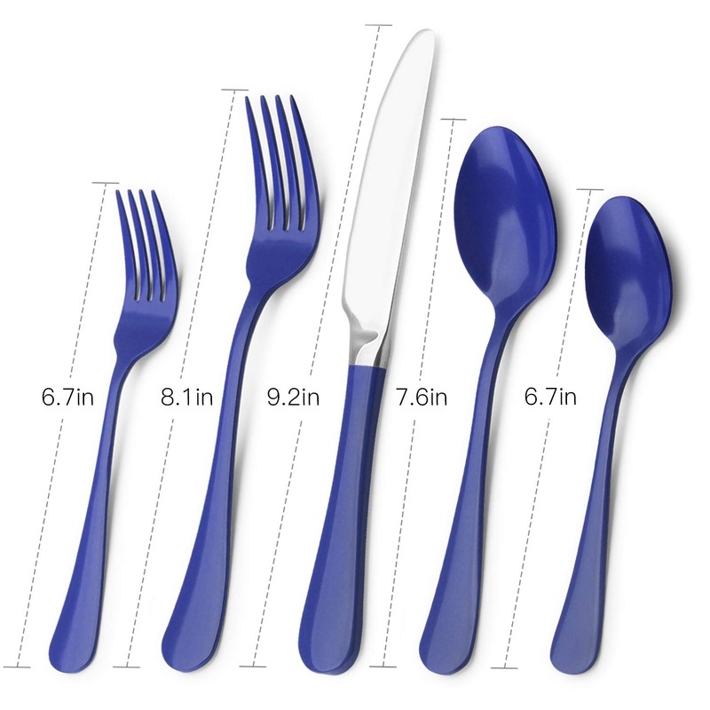 Blue Silverware Set, Bysta 20-Piece Stainless Steel Flatware Set, Kitchen