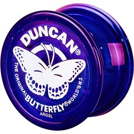 Duncan Toys Butterfly Yo-Yo, Beginner Yo-Yo with String, Steel Axle and Plastic Body, Purple (3124BU-ECHAP)