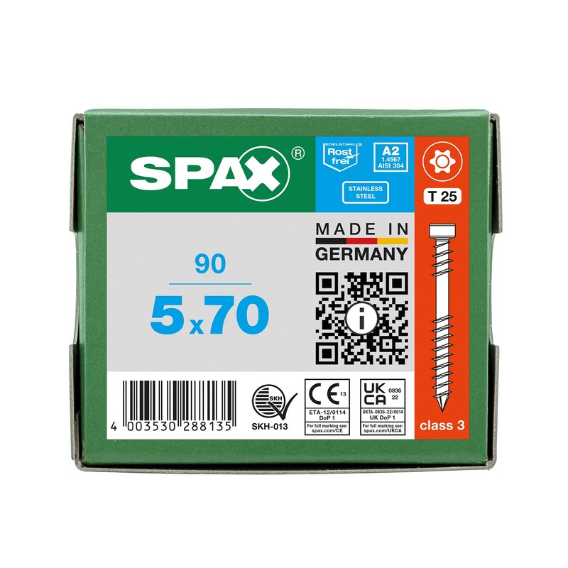 SPAX Terrace screw, 5 x 70 mm, 90 pieces, fixing