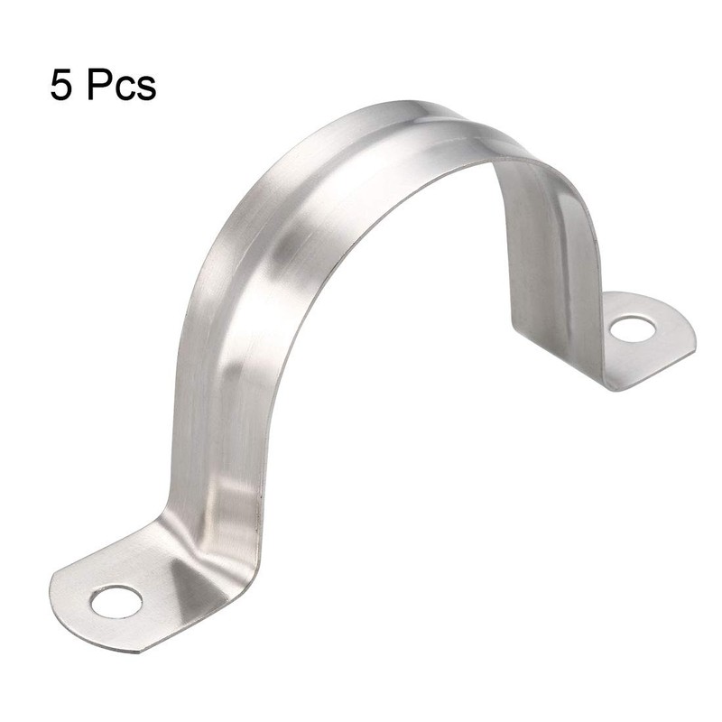 sourcing map 50mm(2") Rigid Pipe Strap, 2 Holes 304 Stainless