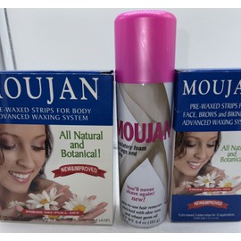 Moujan Pre-waxed Strips for BODY, for Face and depilatory foam for legs and body