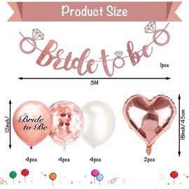 LIAMGUS 15 pcs hen party decorations, bride to be banner, hen party balloons, 1 Pcs Bride To Be Letter Banner, 14 Pcs Latex Ballons with glitter, for Bridal Shower Wedding Decor