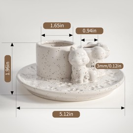 Shongbluu Palo Santo Holder, 4 in 1 Incense Holder for Incense Sticks, Burning Sage, Palo Santo (Ceramic,White)